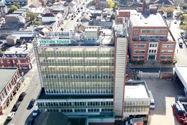 Venture Tower in Fratton has been bought for more than £1.5m. It will be converted into new student housing.