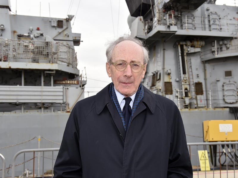 Malcolm Rifkind, husband of Lady Edith Rifkind, ship's sponsor (170423-1972)