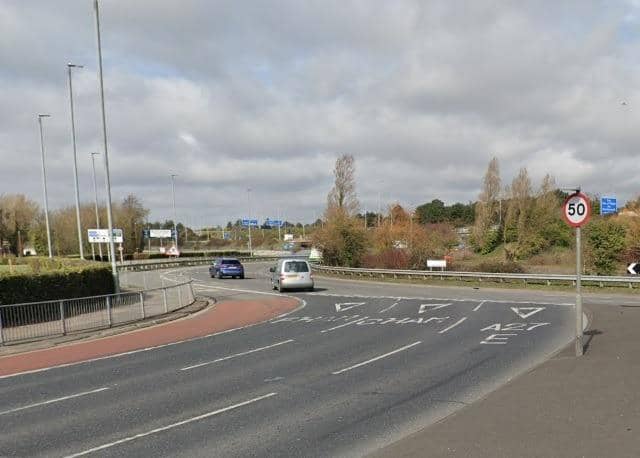The crash where three people were injured took place near the Portsbridge Roundabout.