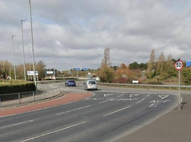 The crash where three people were injured took place near the Portsbridge Roundabout.
