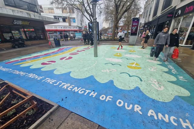 Changes include new seating, more planting, play equipment for children, new cycle stands, and a pavement graphic by local artist, Angela Chick following a successful competition run in conjunction with the council’s Safer Streets team.