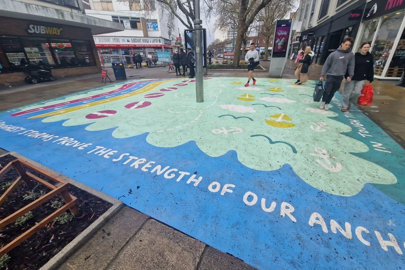 Changes include new seating, more planting, play equipment for children, new cycle stands, and a pavement graphic by local artist, Angela Chick following a successful competition run in conjunction with the council’s Safer Streets team.