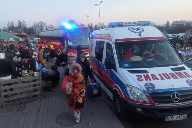 ZSR, who Bridge to Unity have been supporting, at the Poland-Ukraine border