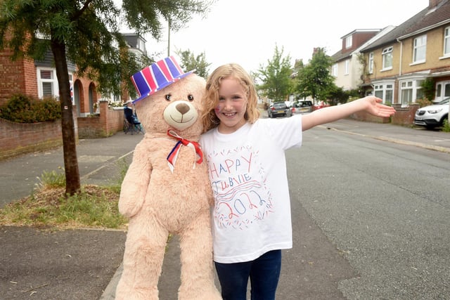 Residents in Oval Gardens, Gosport, held a street party on Sunday, June 5, to celebrate The Queen's Platinum Jubilee.
Pictured is: Jessica Brennan (8).
Picture: Sarah Standing (050622-9496)