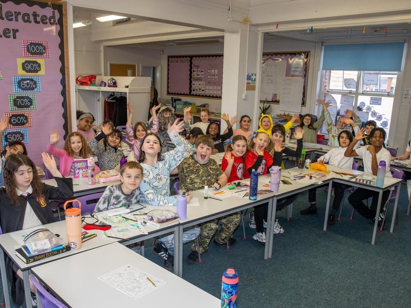 Children & staff from Meon Infant and Junior School dressed up for World Book Day.  Pictured - Pupils dressed up for World Book Day  Photos by Alex Shute
