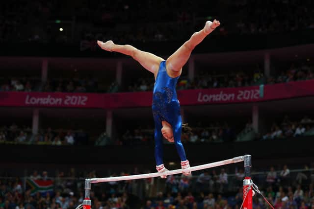 Beth Tweddle on the uneven bars in the London Olympics in 2012 Picture: Getty Images