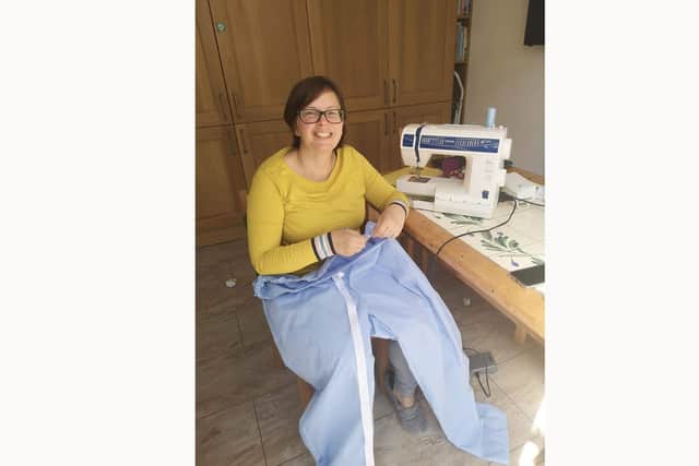 Crofton School textiles teacher, Laura Griffiths, has been making medical scrubs to help fill the shortfall during the coronavirus pandemic.