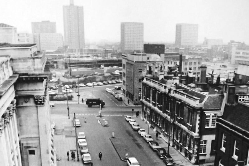 Taken from the roof of the Guildhall, Park Road now King Henry I Street looking west in 1970. Picture: The News