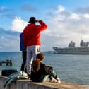 HMS Queen Elizabeth leave Portsmouth on 3rd of November. Photo by Matt Clark