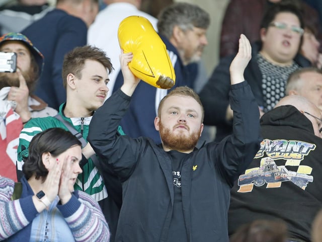 There were plenty of ballons flying around in the away end.