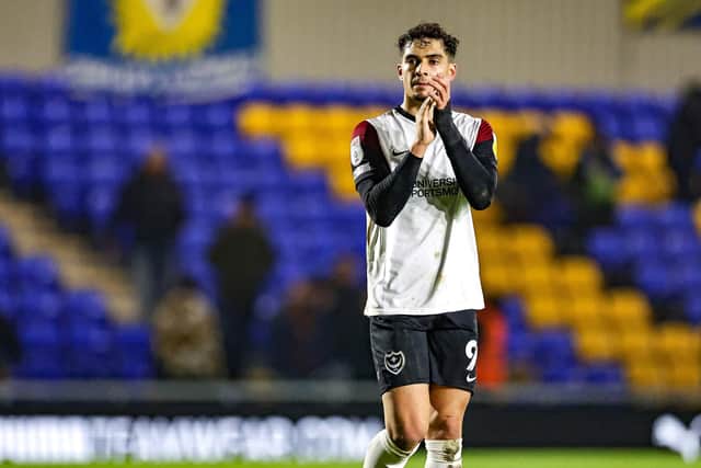 Tyler Walker made his debut for Pompey on Tuesday night after arriving on loan from Coventry. Picture Nigel Keene/ProSportsImages