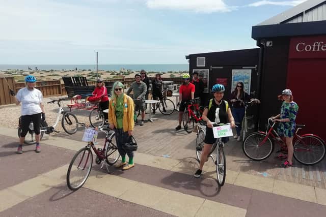 Extinction Rebellion members in Southsea ahead of their bike ride, campaigning for more cycle lanes and for residents to 'keep the momentum' up on environmental friendliness. Picture: David George