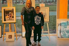 Sophia Benham & youngest son Rex Benham Wyatt aged 11 at The Exhibition