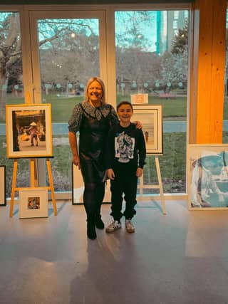 Sophia Benham & youngest son Rex Benham Wyatt aged 11 at The Exhibition
