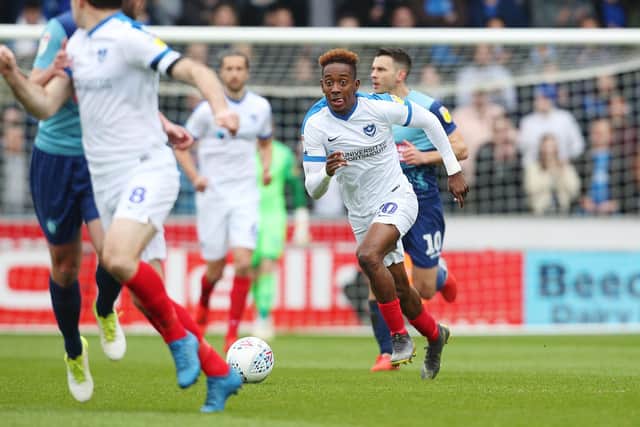 Jamal Lowe was an outstanding player for Pompey - now he's excelling at Premier League hopefuls Swansea. Picture: Joe Pepler