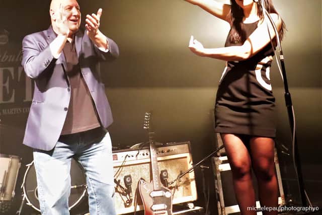 Chris Abbott on stage with Flavia Couri of The Courettes, one of many bands he's brought to Portsmouth. Picture by MichelePaul Photography.