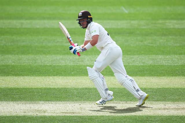 Ollie Pope of Surrey bats during day one of the the LV= Insurance County Championship match against Hampshire. Photo by Jordan Mansfield/Getty Images.