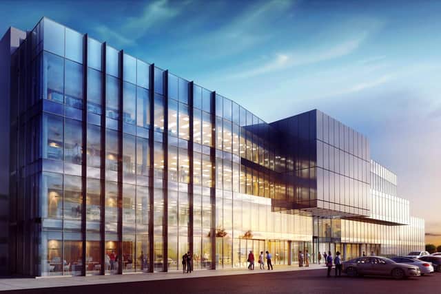 A computer generated image of the new UK Centre of Excellence for Maritime Mission Systems at Portsdown Technology Park