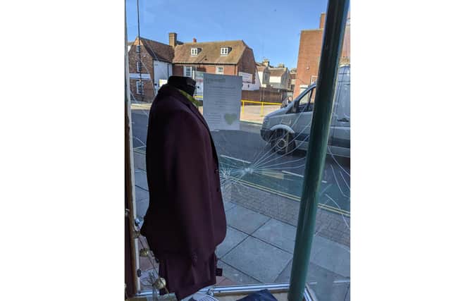 Smashed windows at the Rowans