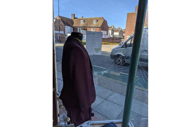 Smashed windows at the Rowans