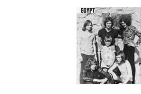 Paul Ellis, far left, with his band Egypt in the 1970s. He wants to find the unknown girl.