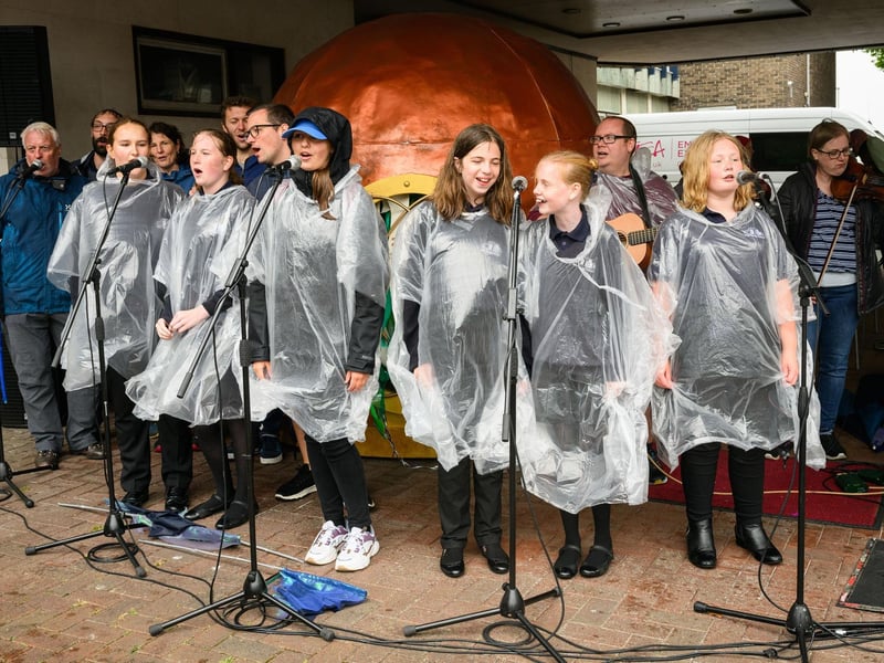 Pictured is: Powder Shanty Men with the Solent Youth Choir
Picture: Keith Woodland (170721-99)