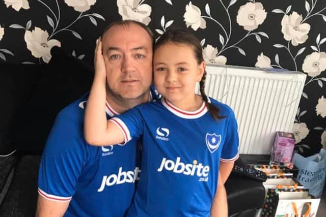Dom Merrix, 48, died on Thursday after having a fatal Covid-19 relapse. He is pictured with his daughter, Ellie-Mai, 10.