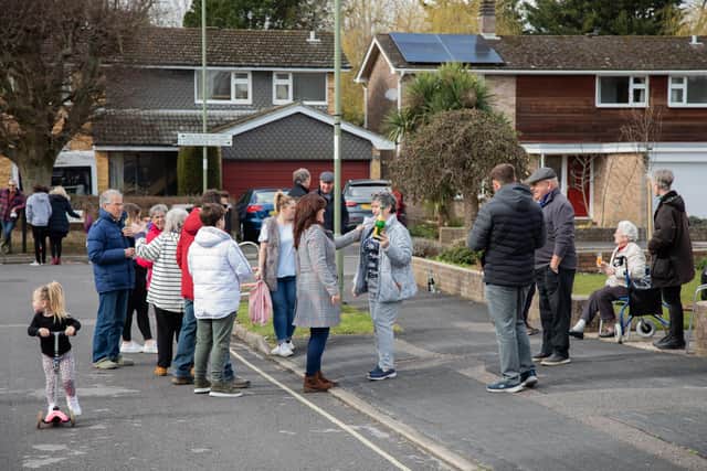 Neighbours in Langbrook Close mark Jean Morley's 96th birthday
Picture: Mike Cooter