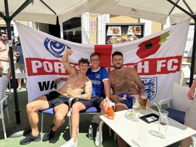 Enjoying the local hospitality on Fuengirola last summer.