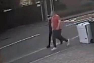 CCTV shown to jurors at Winchester Crown Court showing Louise Smith and Shane Mays walking in Somborne Drive, Leigh Park, to shops on May 7. Picture: Hampshire police