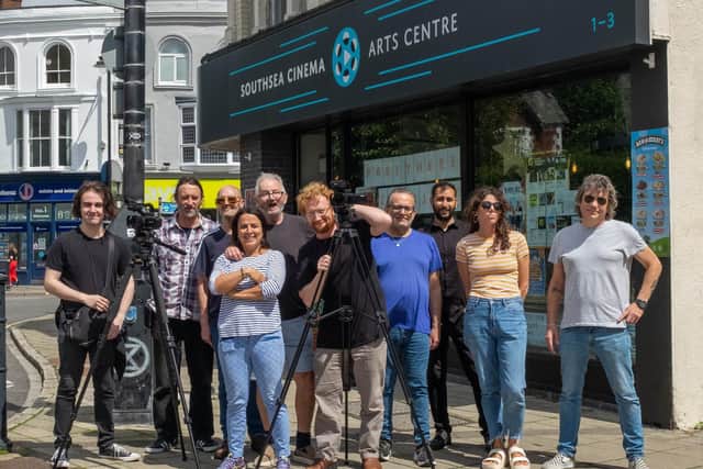 Would be filmmakers have produced a film, I'm only Human' to share their story about recovering from alcohol and substance abuse as part of the Recovery Festival 2023 in Southsea
Pictured: Aysegul Epengin with Recovery Festival film makers outside Southsea Cinema
Picture: Habibur Rahman