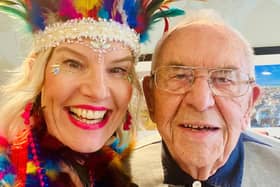 Wellington Vale resident, Arthur Tooley, age 94, with  the care home's Home Admissions Advisor, Helen Cox