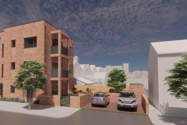 Illustration of the social housing units on Twyford Avenue, Stamshaw.