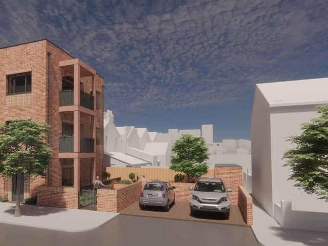 Illustration of the social housing units on Twyford Avenue, Stamshaw.