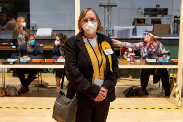 Fareham election count in Ferneham hall, Fareham on 7 May 2021
Pictured: Jean Kelly
Picture: Habibur Rahman