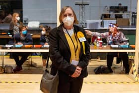 Fareham election count in Ferneham hall, Fareham on 7 May 2021
Pictured: Jean Kelly
Picture: Habibur Rahman