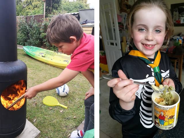 Scouts from across Gosport enjoyed their first ever virtual district camp as they cannot meet in person at the moment. Pictured: left is Oliver Cripps from the 5th Gosport Beavers, right is Georgie Carter from the 1st Lee on the Solent Beavers