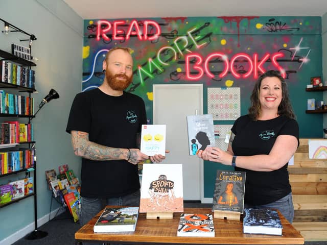 Mel and Phil Davies opened their book shop Pigeon Books in Albert Road, on Monday, June 15.

Picture: Sarah Standing (230620-483)