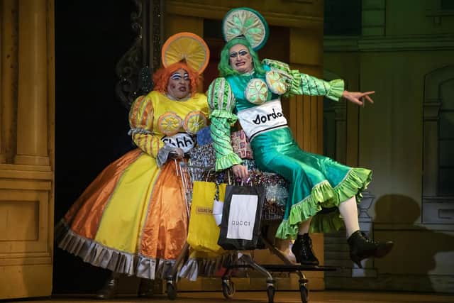 Ugly stepsisters Marge and Flora (Chris Aukett and Harry Harry Howle)