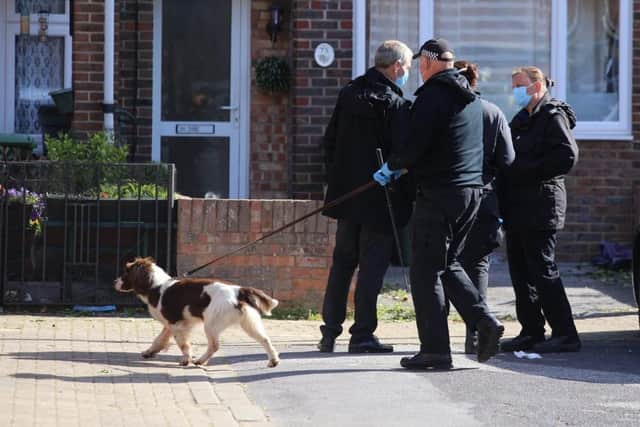 Police in All Saints Road, Buckland, today after three women were arrested on suspicion of conspiring to murder an infant girl who was found dead nearby at the corner of Victoria Street and Old Commercial Road in January Picture: Habibur Rahman