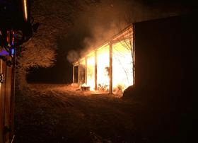 Spurlings Farm fire. Porchester Fire Station