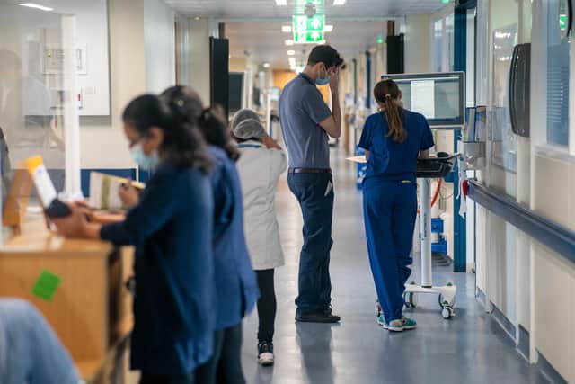 A general view of staff on a NHS hospital ward. PIC: Jeff Moore/PA Wire