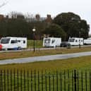 Travellers' encampment near the Royal Marines Museum in Southsea in March 2023. Picture: Chris Moorhouse