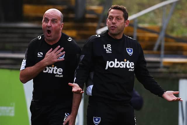 Former Pompey boss Paul Cook alongside Leam Richardson. Picture: Joe Pepler