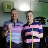 Greg Jones, left, won four frames for Bellair A against the Post Office while Mike Talmondt, right, helped Copnor A & E finish runners-up in the top flight of the Portsmouth Snooker League