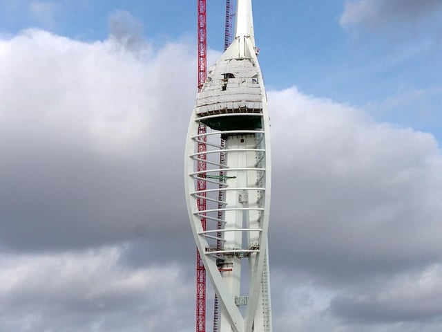18/1/05. View of the Spinnaker Tower from Old Portsmouth with top complete  PICTURE:JONATHAN BRADY    050248-4