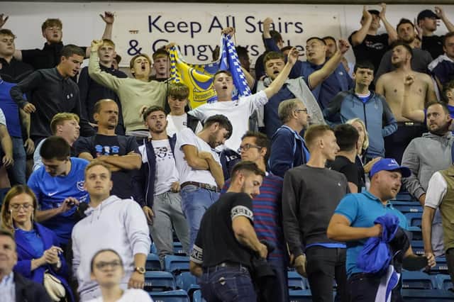 Gaffer for a Day Lee Roberts, from Chichester, believes Pompey fans created one of the best atmospheres he has heard during Tuesday night's trip to Millwall. Picture: Jason Brown/ProSportsImages