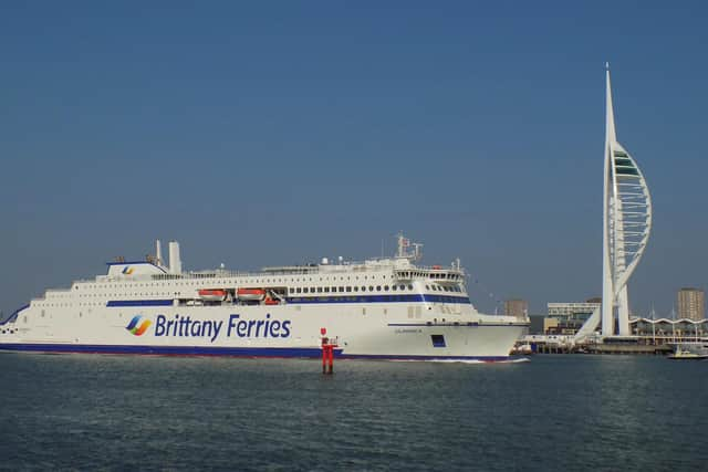 Lovely image of Brittany ferry 'Salamanca' passing the Spinnaker Tower on Saturday 26th March 2022 taken by Tony Weaver