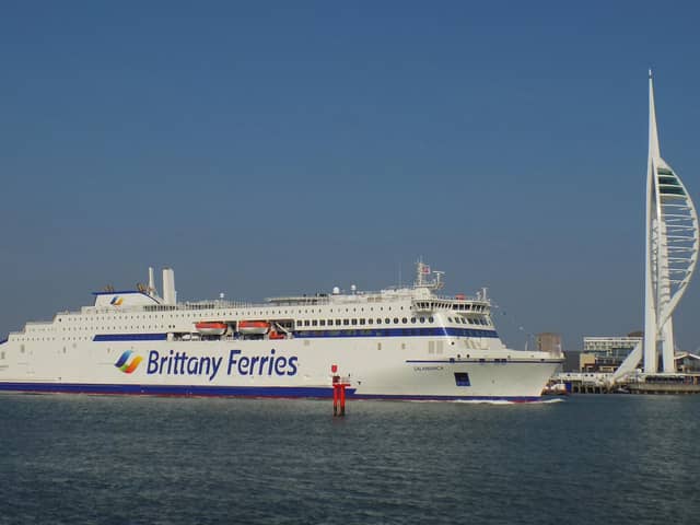 Lovely image of Brittany ferry 'Salamanca' passing the Spinnaker Tower on Saturday 26th March 2022 taken by Tony Weaver