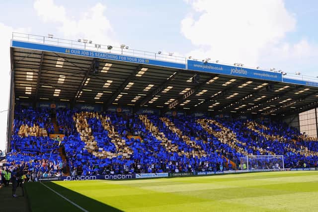 The Fratton End spelling out OURS was about the only thing to savour on the opening day of the 2013-14 season. Photo by Mike Hewitt/Getty Images